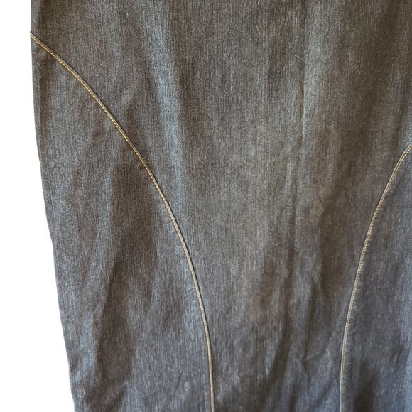 Bisou Bisou Ankle Length Fit A& Flare Y2K Denim Skirt Dark Wash Sexy NWOT Sz 10 - Picture 4 of 7